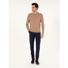 Cacharel Erkek Lacivert Slim Fit Pamuk Karışımlı Kanvas Pantolon 50292336-VR033