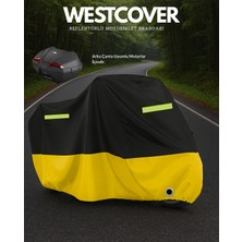 Arora Vesta 50   Arka Çanta Uyumlu Sarı Siyah  Reflektörlü Motosiklet Branda,örtüsü