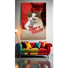 Özkacar Group Satırlı Kedi Ev Duvar Salon Güzellik Salonu Ofis Dükkan Dekarasyon Kanvas Tablo