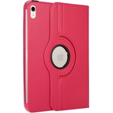 iPad 11.nesil 2025 Omsy Dönebilen Standlı Kılıf - Pembe Koyu