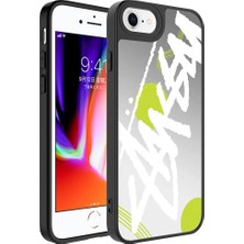 Apple iPhone 7 Plus Kılıf Aynalı Desenli Kamera Korumalı Parlak Omsy Mirror Kapak-Yazı