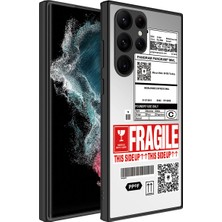 Galaxy S23 Ultra Kılıf Aynalı Desenli Kamera Korumalı Parlak Omsy Mirror Kapak-Fragile