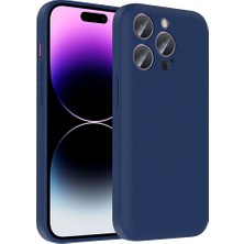 iPhone 14 Pro Kılıf Kamera Korumalı Kartlık Hazneli Omsy Vitra Kapak - Lacivert