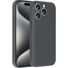 iPhone 15 Pro Max Kılıf Kamera Korumalı Kartlık Hazneli Omsy Vitra Kapak - Gri