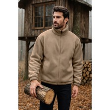 Ghassy Co. Erkek Pro Termal Iç Dış Sherpa Sonbahar Kış Tam Fermuarlı Peluş Sweatshirt