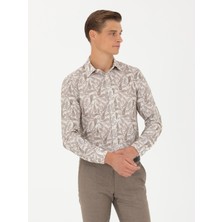 Cacharel Erkek Bej Slim Fit Uzun Kollu Gömlek 50272896-VR011