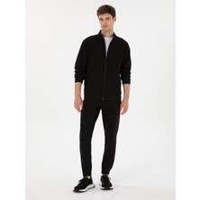 Cacharel Erkek Siyah Slim Fit Pamuk Karışımlı Paçası Lastikli Eşofman Altı 50309819-VR046