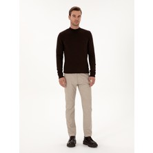 Cacharel Erkek Bej Slim Fit Pamuk Karışımlı Armürlü Kanvas Pantolon 50311720-VR011