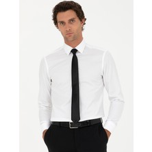 Cacharel Erkek Beyaz Slim Fit Uzun Kollu Gömlek 50282349-VR013