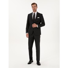 Cacharel Erkek Füme Slim Fit Mikro Desenli Yün Karışımlı Takım Elbise 50318061-VR058