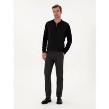 Cacharel Erkek Antrasit Slim Fit Pamuk Karışımlı Armürlü Kanvas Pantolon 50311720-VR006