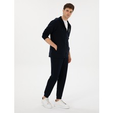 Cacharel Erkek Lacivert Slim Fit Pamuk Karışımlı Paçası Lastikli Eşofman Altı 50311677-VR033