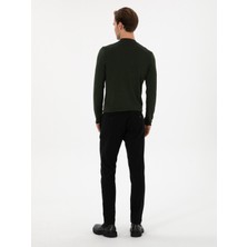 Cacharel Erkek Siyah Slim Fit Pamuk Karışımlı Kanvas Pantolon 50314084-VR046