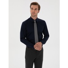 Cacharel Erkek Lacivert Slim Fit Pamuk Karışımlı Gömlek 50314589-VR033