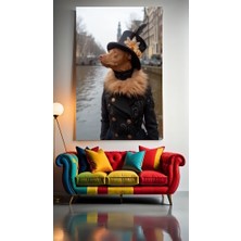 Özkacar Group Pitbull Hanım V1 Ev Duvar Salon Güzellik Salonu Ofis Dükkan Dekarasyon Kanvas Tablo