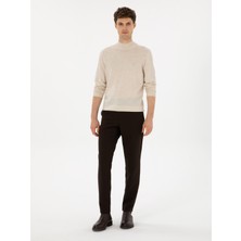 Cacharel Erkek Koyu Kahverengi Slim Fit Kanvas Pantolon 50308713-VR084