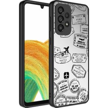 Galaxy A52 Kılıf Aynalı Desenli Kamera Korumalı Parlak Omsy Mirror Kapak-Seyahat