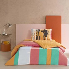 Genç Modası Ranforce Tek Kişilik Nevresim Takımı Pıxor Turuncu