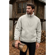 Ghassy Co. Erkek Pro Termal Iç Dış Sherpa Sonbahar Kış Tam Fermuarlı Peluş Sweatshirt