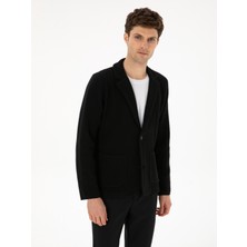 Cacharel Erkek Siyah Slim Fit Pamuk Karışımlı Triko Hırka 50314760-VR046