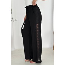 Kadın Yanları Dantel Astarlı Şortlu Pantolon – Hafif & Feminen Stil