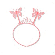 Toz Pembe Kelebek Kanadı Tacı ve Sopası