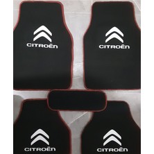 Citroen C4 Logolu Siyah Çift Katlı Halı Paspas Seti