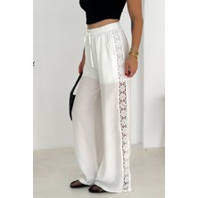 Kadın Yanları Dantel Astarlı Şortlu Pantolon – Hafif & Feminen Stil