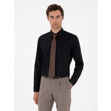 Cacharel Erkek Siyah Slim Fit Uzun Kollu Gömlek 50270157-VR046