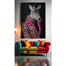 Özkacar Group Cool Zebra V1 Ev Duvar Salon Güzellik Salonu Ofis Dükkan Dekarasyon Kanvas Tablo