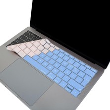 Macbook Pro Klavye Koruyucu Türkçe Q 13INÇ A1708-12INÇ A1534 ile Uyumlu R.powder Mavi Pembe