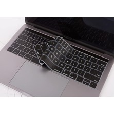 Macbook Pro Klavye Koruyucu (Us To Tr) Touchbarlı 13INÇ A1706 A1989 A2159-15INÇ A1707 A1990 ile Uyumlu Siyah