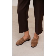 Poet Camel Süet Hakiki Deri Kadın MAKOSEN