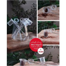 6'lı Mika Origami Şekilli Şeker ve Kahve Kaşığı, Turuncu, Cam Değil