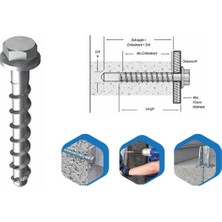 10X80 Beton Vidası-10'lu Paket