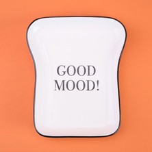 Kitchen Good Mood Desenli Servis Tabağı - Siyah / Beyaz - 19 cm