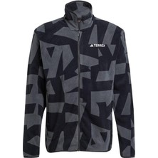 Adidas Erkek Siyah Ceket mt Aop Fz Fl JY4814 Fermuarlı Tasarım ile Macera İçin Uygun