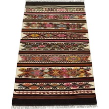 El Dokuma Enfes Otantik Aydın Çine Yün Kilim 6398