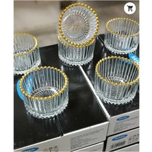 Yaldızlı Cam Sosluk ve Sunumluk Takımı, 6'lı, Şık ve Zarif Tasarım