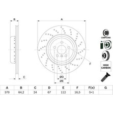 Bosch 0986479G13 - Fren Dıskı Havalı Delıklı Arka Sag Bmw G30 G32 G11