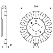 Bosch 0986479V96 - Ön Fren Diski Hava Kanallı Hyundaı Accent Blue 1.4l 1.6l Benzinli 10- 1.6l Crdi Dizel 10- / Kıa Rıo 1.4l 1.6l Benzinli 11- 256 Çap x 4 Bijon - Adet Disk Fiyatıdır