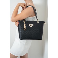 Silver & Polo Silver Polo Siyah - Siyah Logolu Kadın Omuz Çantası SP1176