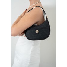 Silver & Polo Silver Polo Siyah - Siyah Monogram Kadın Omuz Çantası SP1194