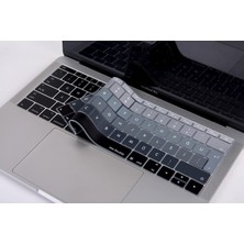 Laptop Macbook Pro Klavye Koruyucu Ombre (Türkçe Q) A1534 A1708 ile Uyumlu Siyah Gri