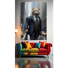 Özkacar Group Iş Kedisi V1 Ev Duvar Salon Güzellik Salonu Ofis Dükkan Dekarasyon Kanvas Tablo