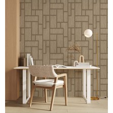 Geometrik Modern Desenli Düz Sade Duvar Kağıdı 16,5 M², Silinebilir  - Roka 23108-2