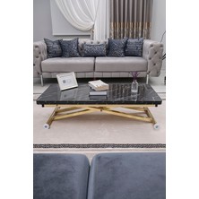 Home Üst Tabla Mdf  Oval Köşe Alt Ayak Gold Kaplama