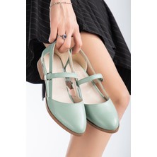 Mask Butik Mary Kısa Topuk Ayakkabı Mint Yeşil