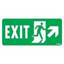 Exit Sağ Yukarı Uyarı Levhası 17,5X25 KOD:959