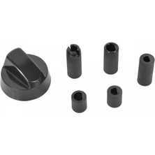 Universal Ocak Fırın Düğme 5 Adaptörlü -Siyah